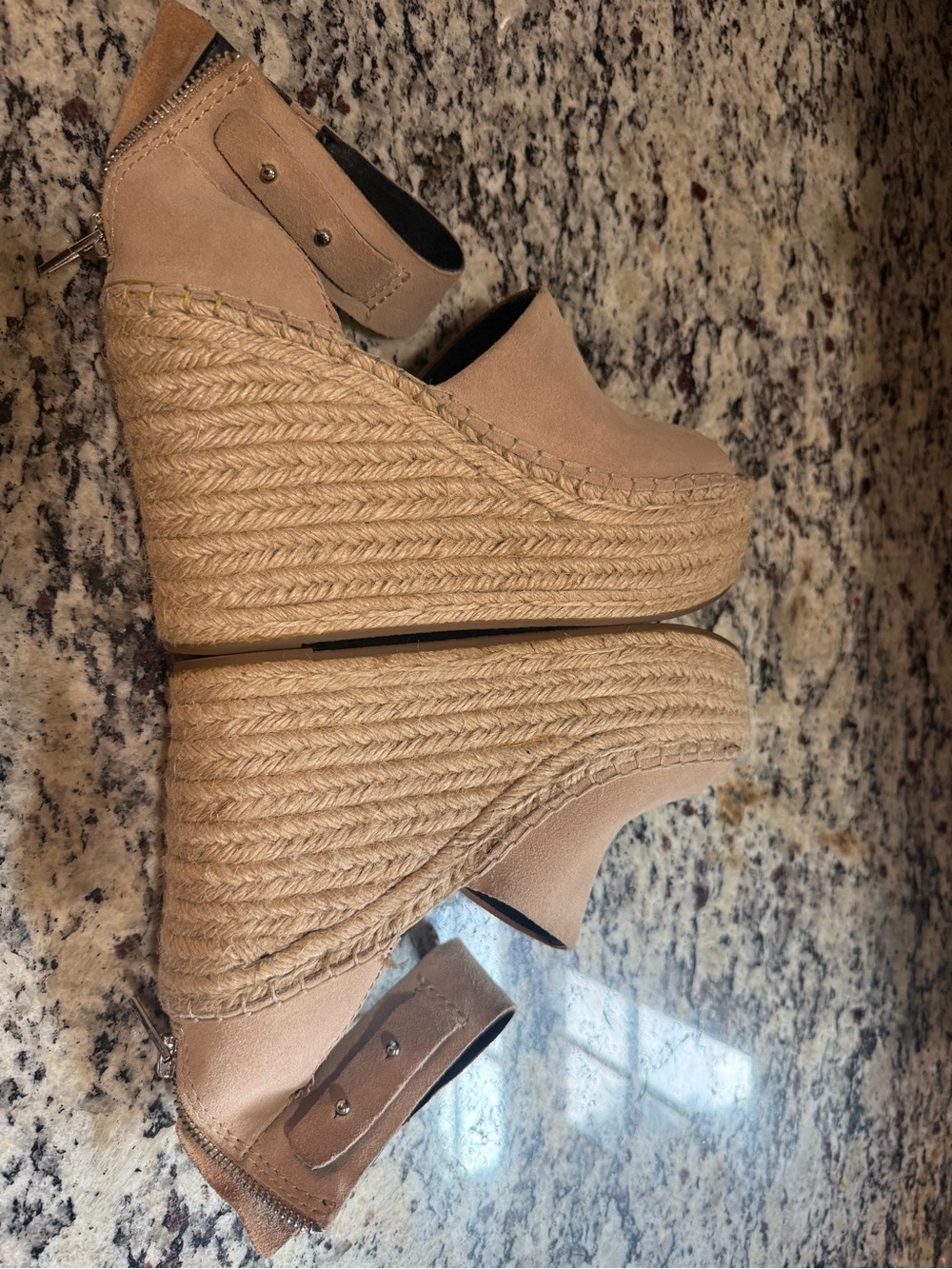 Dolce Vita Straw Platform Blush Suede Wedges 7.5 - Picture 5 of 7